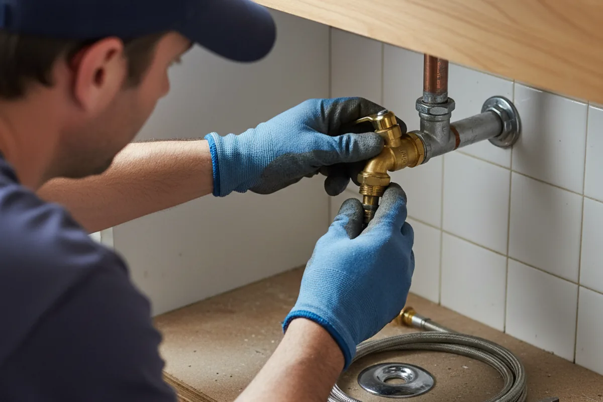 Shutoff valve and fitting work during Burst Pipe Repair in Cassatt